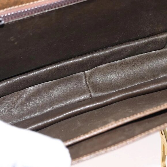 GUCCI Shoulder Bag Leather Brown Gold Auth am9842 - Picture 12 of 16